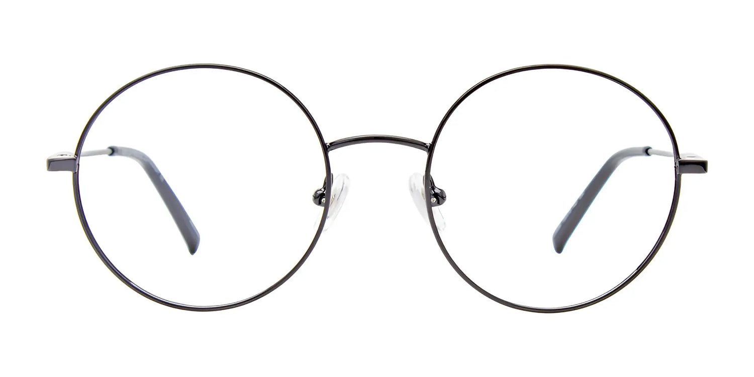 CoolClip CC850 Eyeglasses by CoolClip, size 50, shown on a white background with round, thin black rims and clear prescription lenses. Comes with a clip-on sunglasses feature. CoolClip CC850 Eyeglasses by CoolClip, size 50, shown on a white background with round, thin black rims and clear prescription lenses. Comes with a clip-on sunglasses feature.