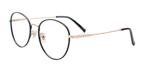 Coolclip CC852 Eyeglasses with Clip-on Sunglasses / Size 53 / Black & Pink Gold
