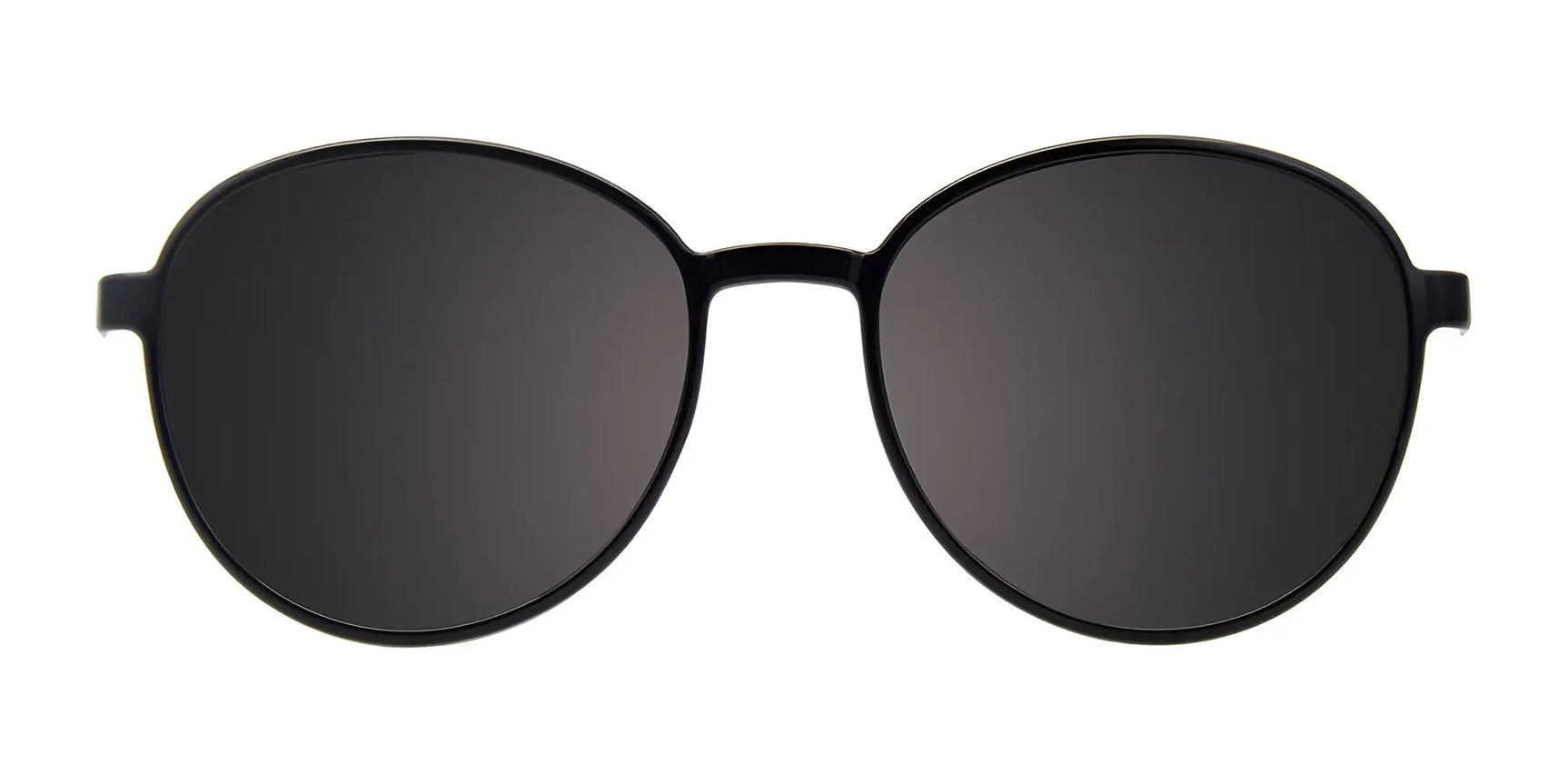 CoolClip CC852 eyeglasses with clip-on sunglasses, size 53, from CoolClip shown front-facing on a white background. CoolClip CC852 eyeglasses with clip-on sunglasses, size 53, from CoolClip shown front-facing on a white background.