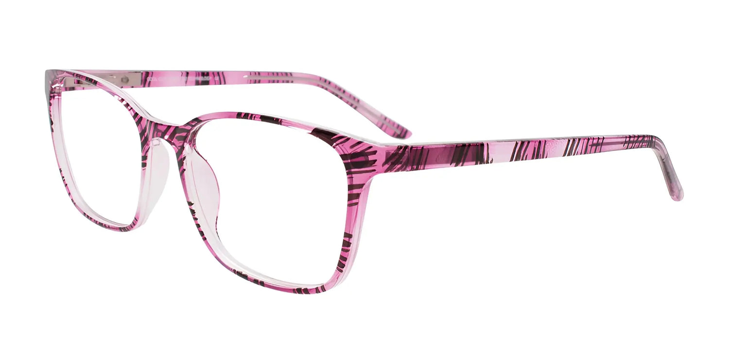 CoolClip CC853 Eyeglasses with Clip-on Sunglasses Tr. Purple & Black Lines CoolClip CC853 Eyeglasses with Clip-on Sunglasses Tr. Purple & Black Lines