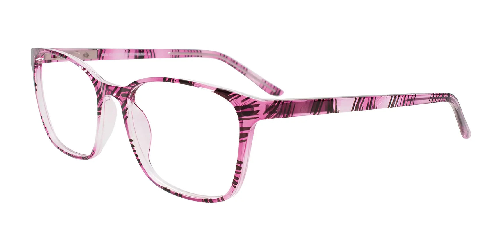 CoolClip CC853 Eyeglasses with Clip-on Sunglasses Tr. Purple & Black Lines CoolClip CC853 Eyeglasses with Clip-on Sunglasses Tr. Purple & Black Lines