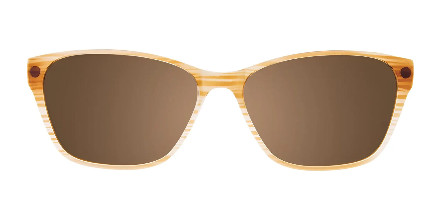 CoolClip CC855 Eyeglasses with Clip-on Sunglasses | Size 51 by CoolClip: Beige and brown striped rectangular frames with dark lenses and sleek design, featuring CoolClip technology, shown on a white background. CoolClip CC855 Eyeglasses with Clip-on Sunglasses | Size 51 by CoolClip: Beige and brown striped rectangular frames with dark lenses and sleek design, featuring CoolClip technology, shown on a white background.