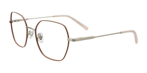 Coolclip CC857 Eyeglasses with Clip-on Sunglasses / Size 53 / Beige & Steel