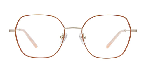 Coolclip CC857 Eyeglasses with Clip-on Sunglasses / Size 53 / Beige & Steel