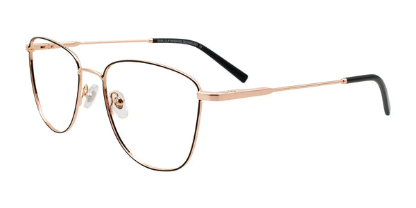 Coolclip CC859 Eyeglasses with Clip-on Sunglasses | Size 52 / Black & Pink Gold