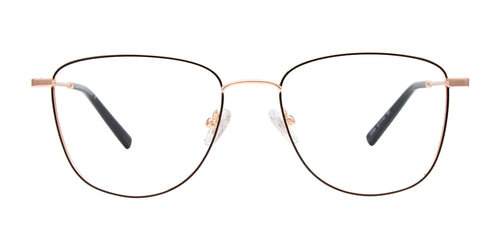 Coolclip CC859 Eyeglasses with Clip-on Sunglasses / Size 52 / Black & Pink Gold