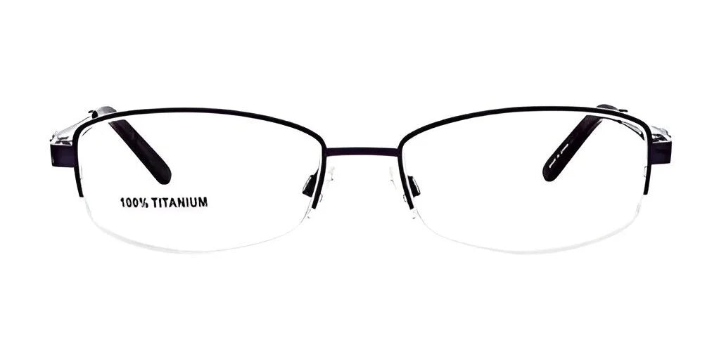 Front view of the fashion-forward DEA Eyewear JEMMA Eyeglasses in size 57, showcasing black titanium frames with rimless lenses. Front view of the fashion-forward DEA Eyewear JEMMA Eyeglasses in size 57, showcasing black titanium frames with rimless lenses.