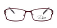 Red-framed rectangular LILLY eyeglasses from DEA Eyewear, featuring "Dea" elegantly etched on the right lens, capturing the stylish essence of the brand. Red-framed rectangular LILLY eyeglasses from DEA Eyewear, featuring "Dea" elegantly etched on the right lens, capturing the stylish essence of the brand.