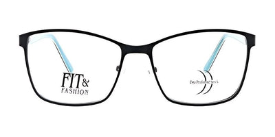 The DEA Preferred ACCERA Eyeglasses in size 58 come with black rims and a premium design, featuring the text "Fit & Fashion" on one lens and a sleek logo on the other.