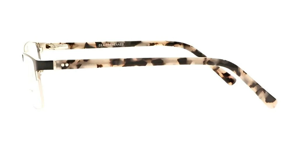 Side view of DEA Preferred MESSINA Eyeglasses in a tortoiseshell pattern, showcasing sleek metal temples and a translucent design on a white background. Ideal for the sophisticated woman who values style and elegance in her eyewear. Side view of DEA Preferred MESSINA Eyeglasses in a tortoiseshell pattern, showcasing sleek metal temples and a translucent design on a white background. Ideal for the sophisticated woman who values style and elegance in her eyewear.