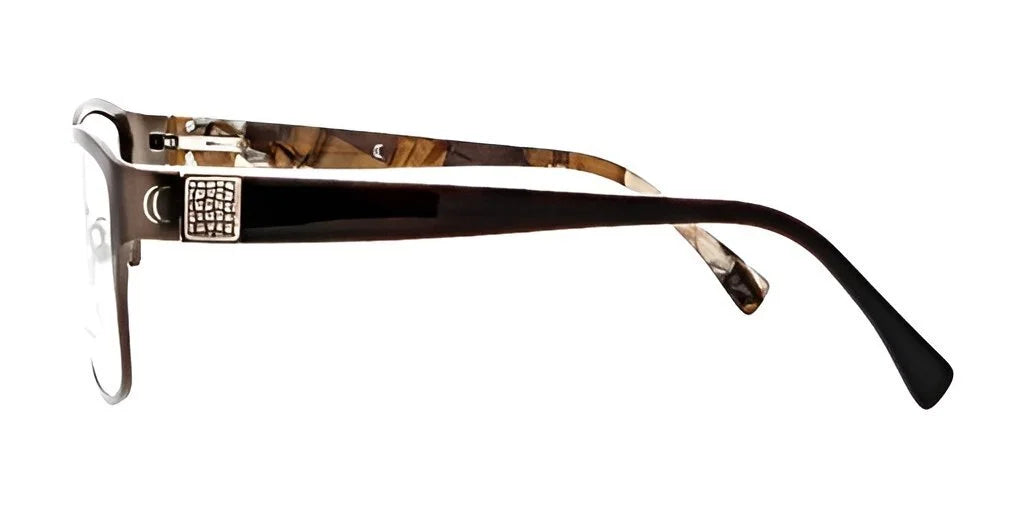 The DEA Preferred PRATO Eyeglasses in Size 60 showcase black rims complemented by patterned arms and square metallic accents on the hinges, seamlessly combining classic style with a contemporary twist. The DEA Preferred PRATO Eyeglasses in Size 60 showcase black rims complemented by patterned arms and square metallic accents on the hinges, seamlessly combining classic style with a contemporary twist.