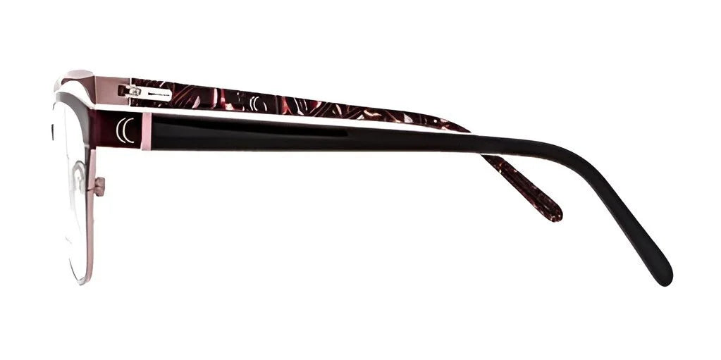 Side view of the DEA Preferred TURIN Eyeglasses, featuring stylish fashion with a patterned temple and clear lenses, designed for ultimate comfort. Side view of the DEA Preferred TURIN Eyeglasses, featuring stylish fashion with a patterned temple and clear lenses, designed for ultimate comfort.