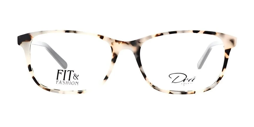 DEA Eyewear SHE SHE eyeglasses, size 59, showcasing a chic tortoiseshell cat eye design with stylish "Fit & Fashion" and elegant "D&G" logos on the lenses. DEA Eyewear SHE SHE eyeglasses, size 59, showcasing a chic tortoiseshell cat eye design with stylish "Fit & Fashion" and elegant "D&G" logos on the lenses.