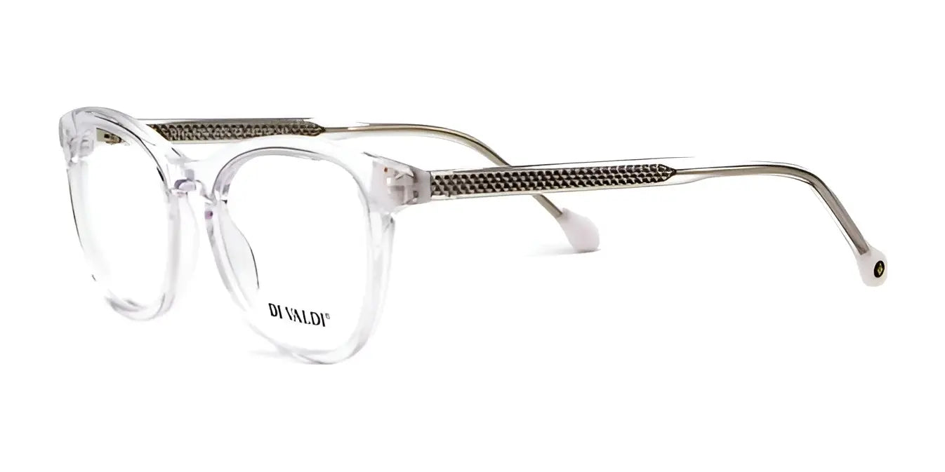 Di Valdi DVO8252 Eyeglasses Transparent & White End Tips Di Valdi DVO8252 Eyeglasses Transparent & White End Tips