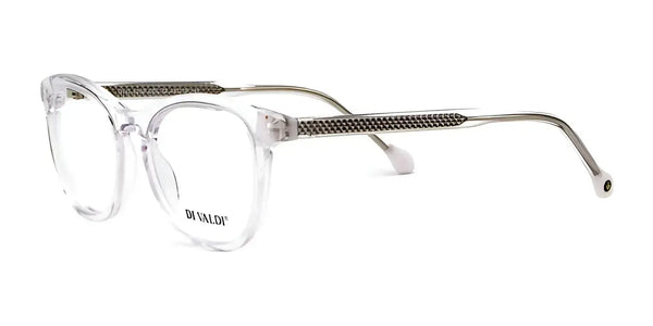 Di Valdi DVO8252 Eyeglasses | Size 49 / Transparent & White End Tips