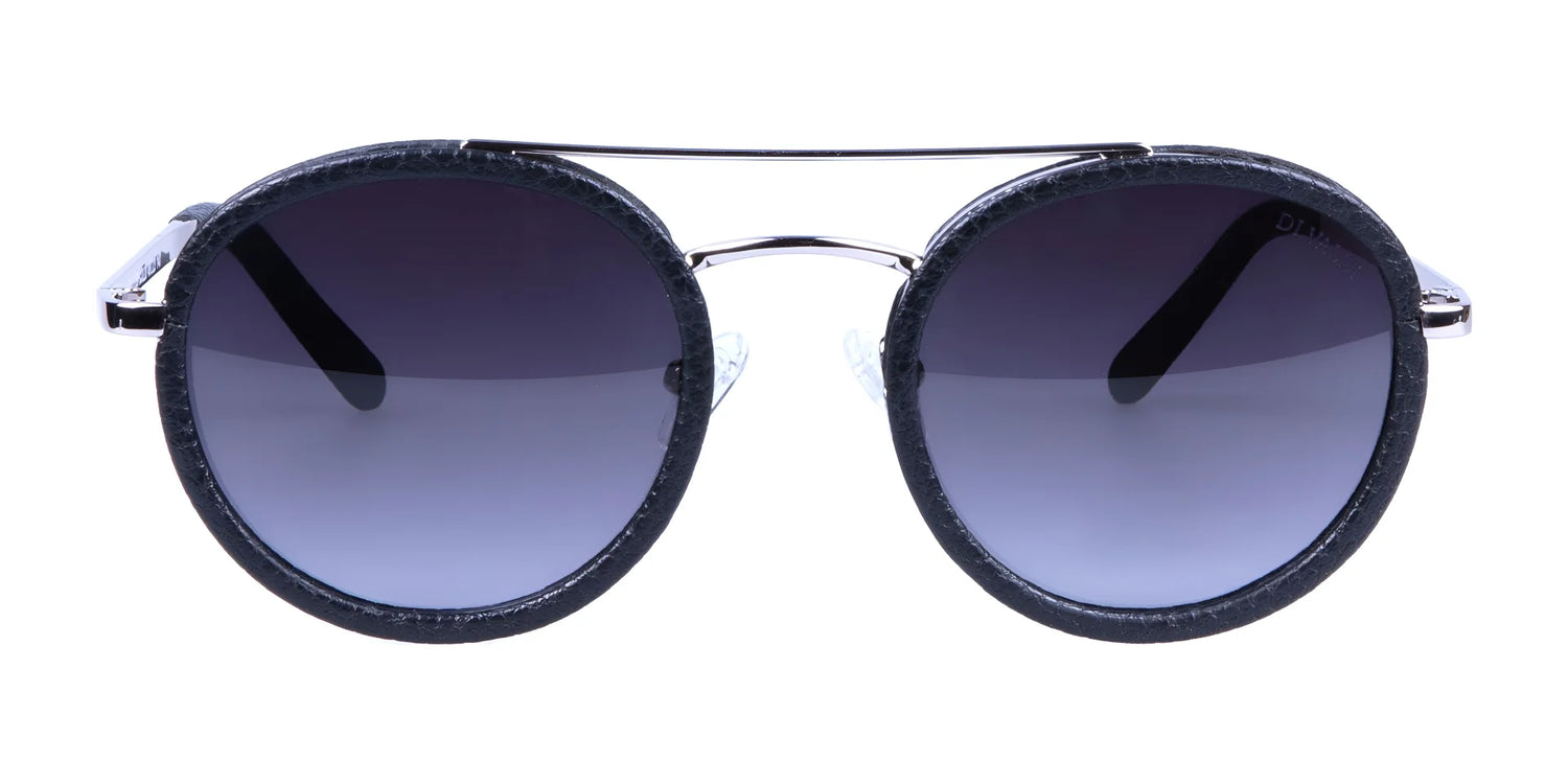 Di Valdi DV0129 Sunglasses by Di Valdi feature a thin black aviator-style frame, dark round lenses, and Polarized UV Protection for stylish comfort and eye safety. Size 49. Di Valdi DV0129 Sunglasses by Di Valdi feature a thin black aviator-style frame, dark round lenses, and Polarized UV Protection for stylish comfort and eye safety. Size 49.