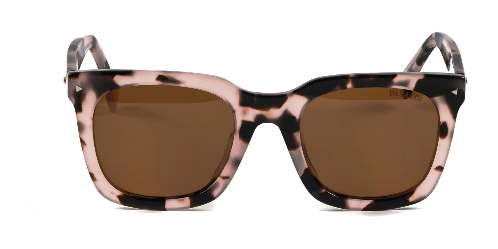 Di Valdi DV0147 Sunglasses | Size 49 feature square tortoiseshell frames and brown lenses for stylish UV protection. Shown on a white background. Di Valdi DV0147 Sunglasses | Size 49 feature square tortoiseshell frames and brown lenses for stylish UV protection. Shown on a white background.