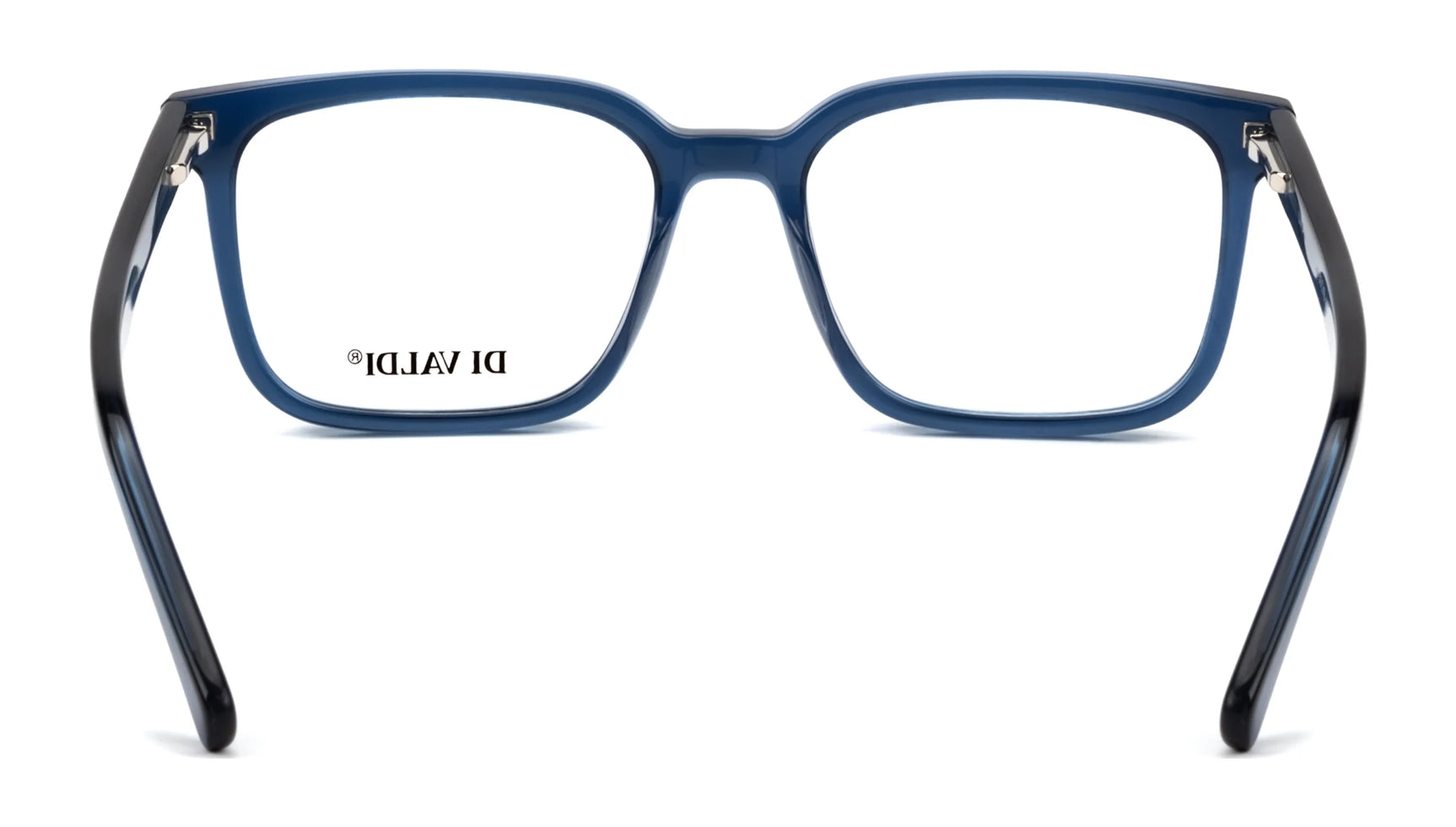 Di Valdi DVO8176 Eyeglasses in blue feature a rectangular shape and the brand name on the left lens. These prescription-ready frames blend modern luxury with daily comfort. Size 53. Di Valdi DVO8176 Eyeglasses in blue feature a rectangular shape and the brand name on the left lens. These prescription-ready frames blend modern luxury with daily comfort. Size 53.