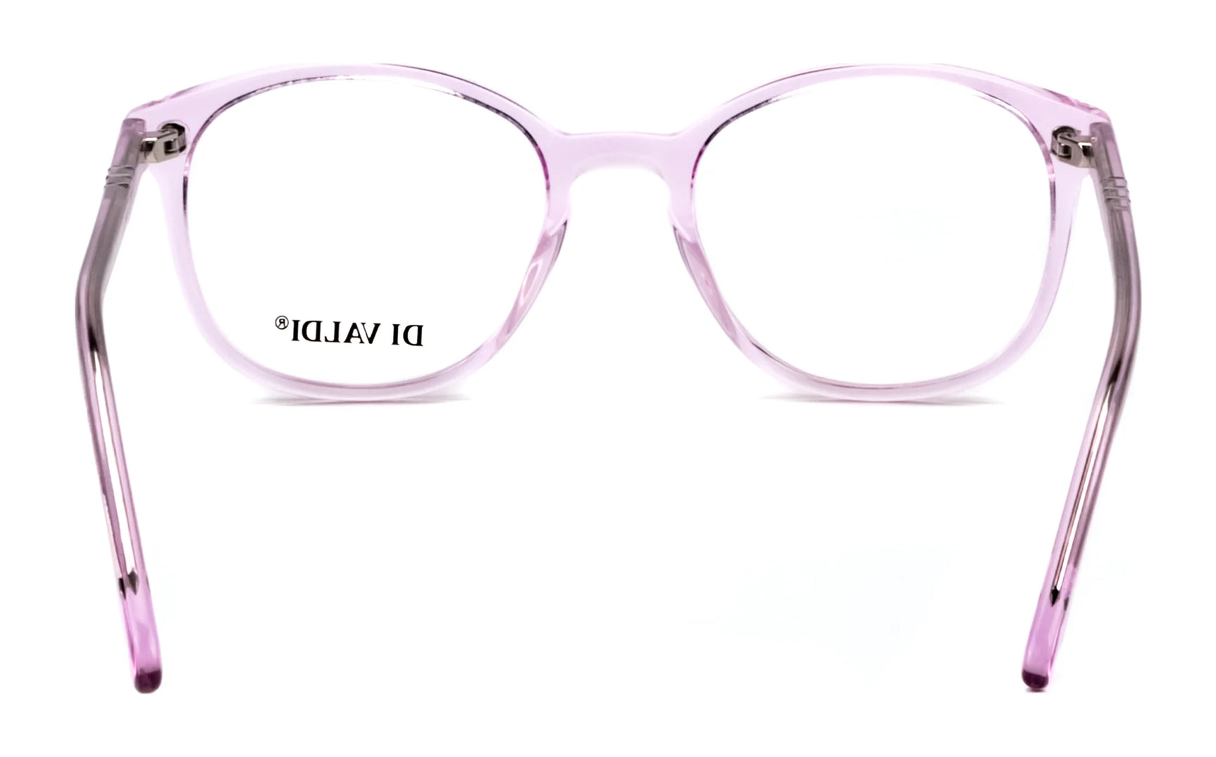 The Di Valdi DVO8180 Eyeglasses in size 48 feature light pink round frames and clear lenses—a stylish, elegant choice from Di Valdi for any luxury eyewear collection. The Di Valdi DVO8180 Eyeglasses in size 48 feature light pink round frames and clear lenses—a stylish, elegant choice from Di Valdi for any luxury eyewear collection.