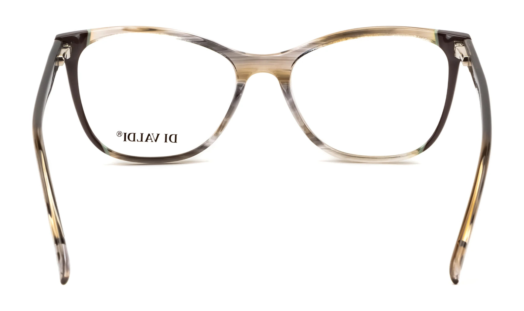 Di Valdi DVO8195 Eyeglasses in brown and clear gradient feature a square rim design, visible "DI VALDI" text on the left lens, and sleek acetate temples. Brand: Di Valdi. Size: 53. Di Valdi DVO8195 Eyeglasses in brown and clear gradient feature a square rim design, visible "DI VALDI" text on the left lens, and sleek acetate temples. Brand: Di Valdi. Size: 53.