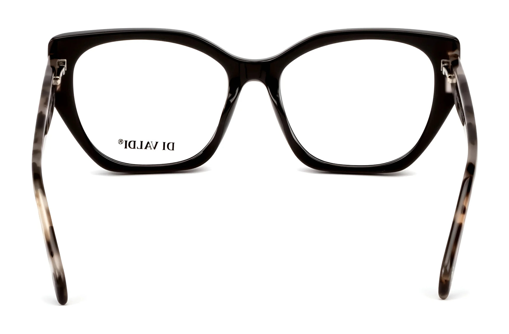 Di Valdi DVO8224 Eyeglasses | Size 55: Black rectangular frames with wide arms, front view. "DI VALDI" logo on the left lens. Prescription ready for a stylish, modern look. Di Valdi DVO8224 Eyeglasses | Size 55: Black rectangular frames with wide arms, front view. "DI VALDI" logo on the left lens. Prescription ready for a stylish, modern look.