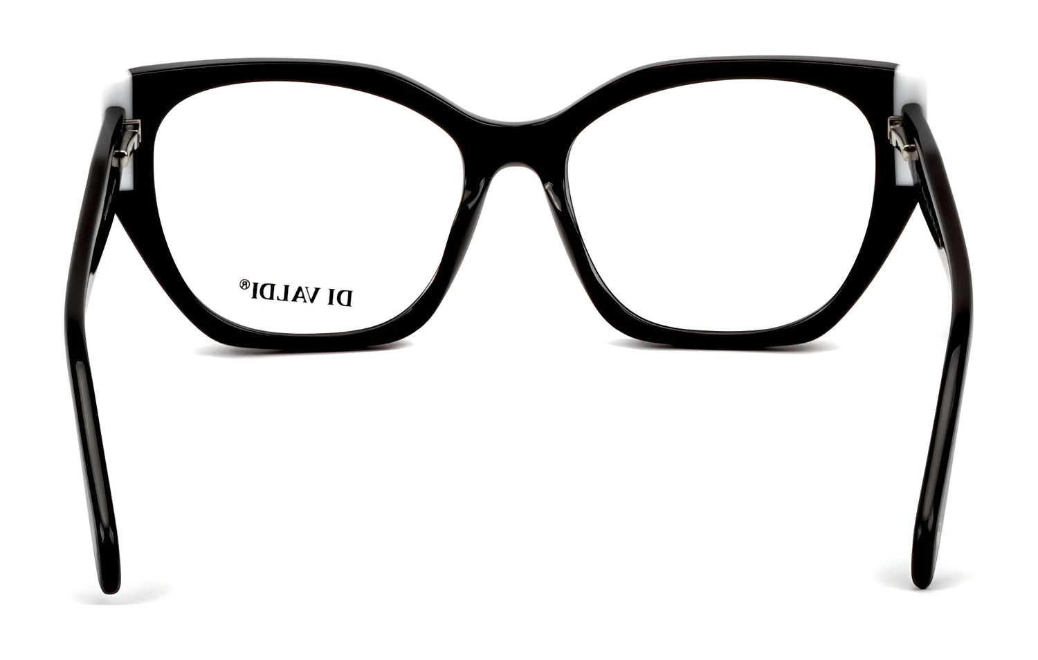 The Di Valdi DVO8224 Eyeglasses in size 55 feature a black rectangular front, "DI VALDI" text on the inner left arm, and offer stylish, prescription-ready comfort for everyday wear. The Di Valdi DVO8224 Eyeglasses in size 55 feature a black rectangular front, "DI VALDI" text on the inner left arm, and offer stylish, prescription-ready comfort for everyday wear.