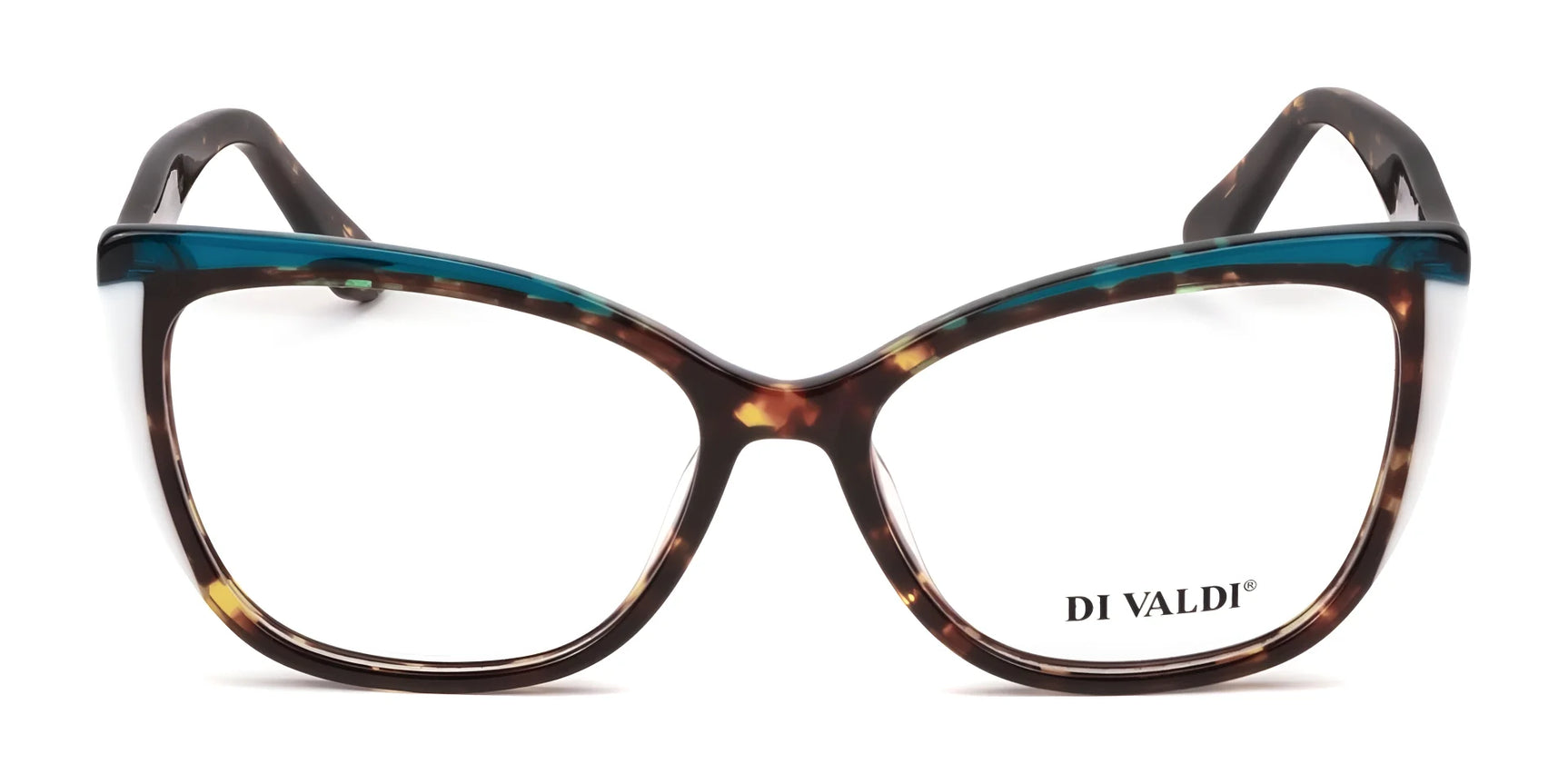 Di Valdi DVO8242 Eyeglasses | Size 55 feature a tortoiseshell cat eye frame with blue top accents and "DI VALDI" branding on the right lens, capturing the essence of luxury eyewear. Di Valdi DVO8242 Eyeglasses | Size 55 feature a tortoiseshell cat eye frame with blue top accents and "DI VALDI" branding on the right lens, capturing the essence of luxury eyewear.