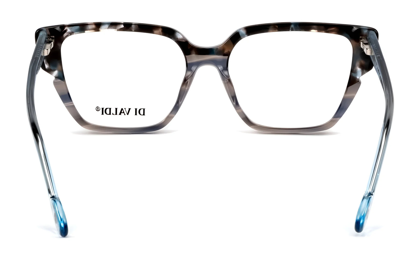 Di Valdi DVO8247 Eyeglasses | Size 51 feature square tortoiseshell frames, blue gradient arms, and "DI VALDI" on the left lens. These prescription-ready glasses blend modern style with function. Brand: Di Valdi. Di Valdi DVO8247 Eyeglasses | Size 51 feature square tortoiseshell frames, blue gradient arms, and "DI VALDI" on the left lens. These prescription-ready glasses blend modern style with function. Brand: Di Valdi.