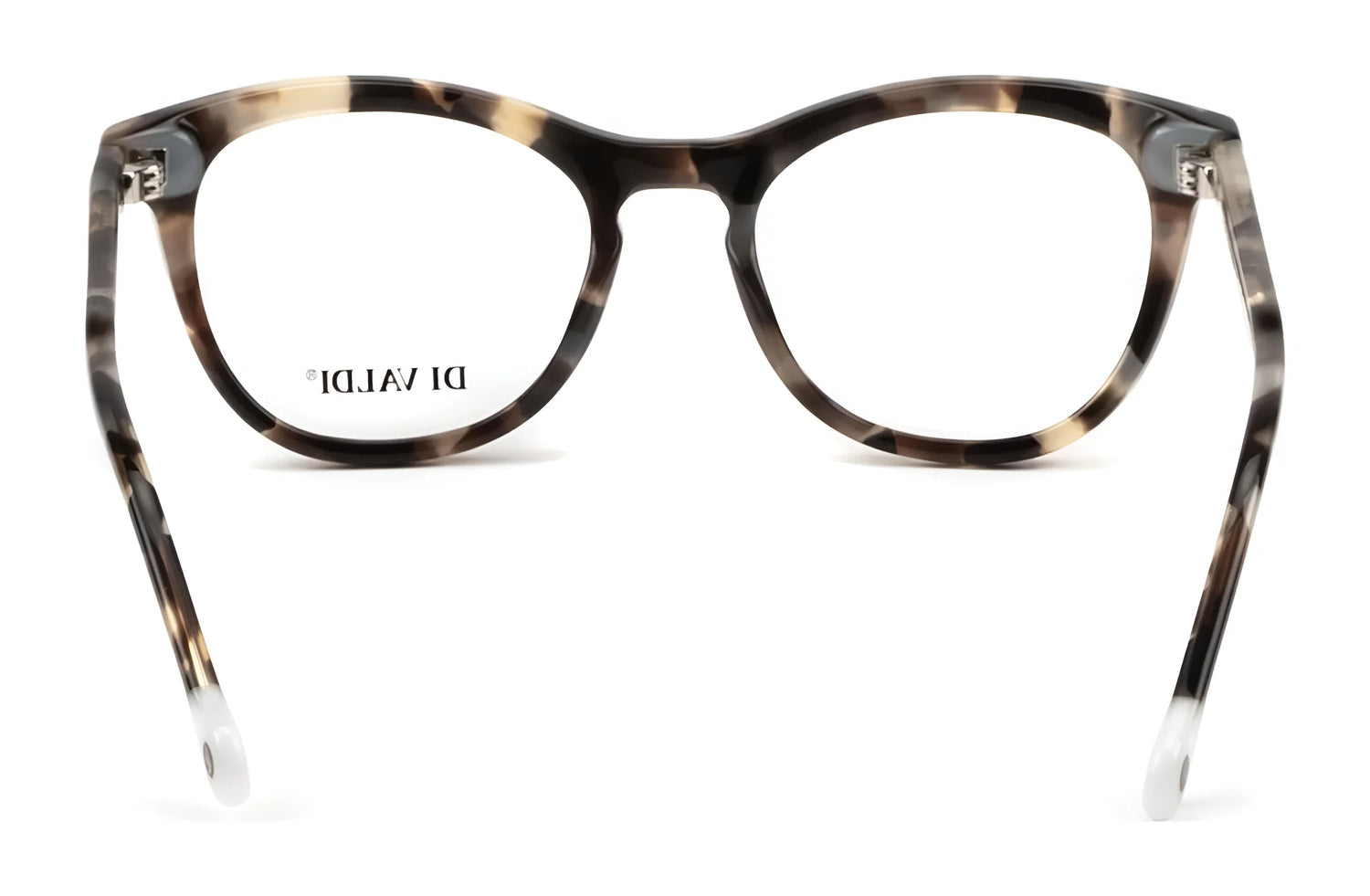 Di Valdi DVO8252 eyeglasses by Di Valdi, featuring a round, full-rim tortoiseshell design, shown from the back. Di Valdi DVO8252 eyeglasses by Di Valdi, featuring a round, full-rim tortoiseshell design, shown from the back.