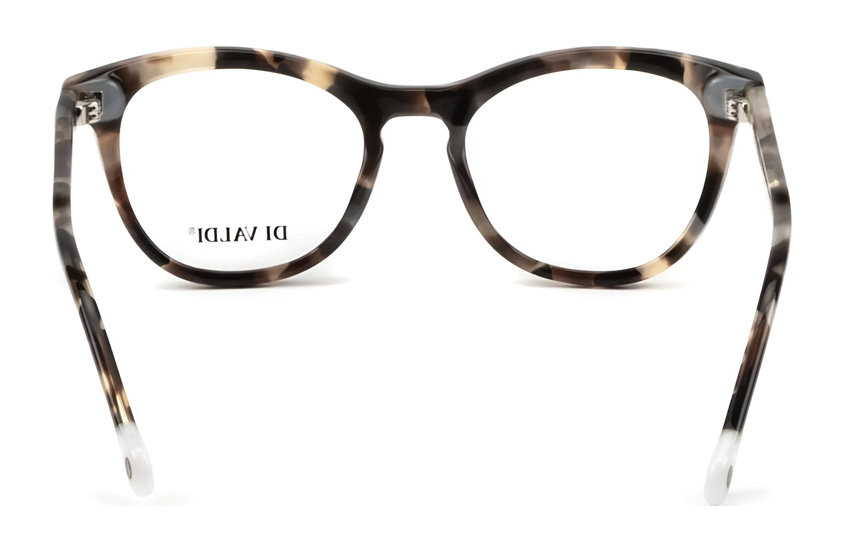 Di Valdi DVO8252 eyeglasses by Di Valdi, featuring a round, full-rim tortoiseshell design, shown from the back. Di Valdi DVO8252 eyeglasses by Di Valdi, featuring a round, full-rim tortoiseshell design, shown from the back.