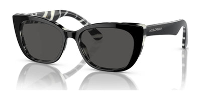 Dolce&Gabbana DX4427 Sunglasses Black On Zebra / Dark Grey