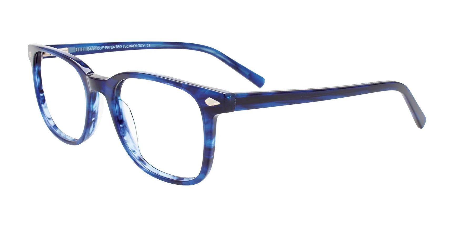Easy3Clip EC653 Eyeglasses with Clip-on Sunglasses Marbled Blue Easy3Clip EC653 Eyeglasses with Clip-on Sunglasses Marbled Blue