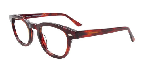Easy3Clip EC654 Eyeglasses with Clip-on Sunglasses / Size 49 / Tort Red
