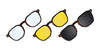 Easy3Clip EC701 Eyeglasses with Clip-on Sunglasses | Size 48 / 3 Clips (Color №090)