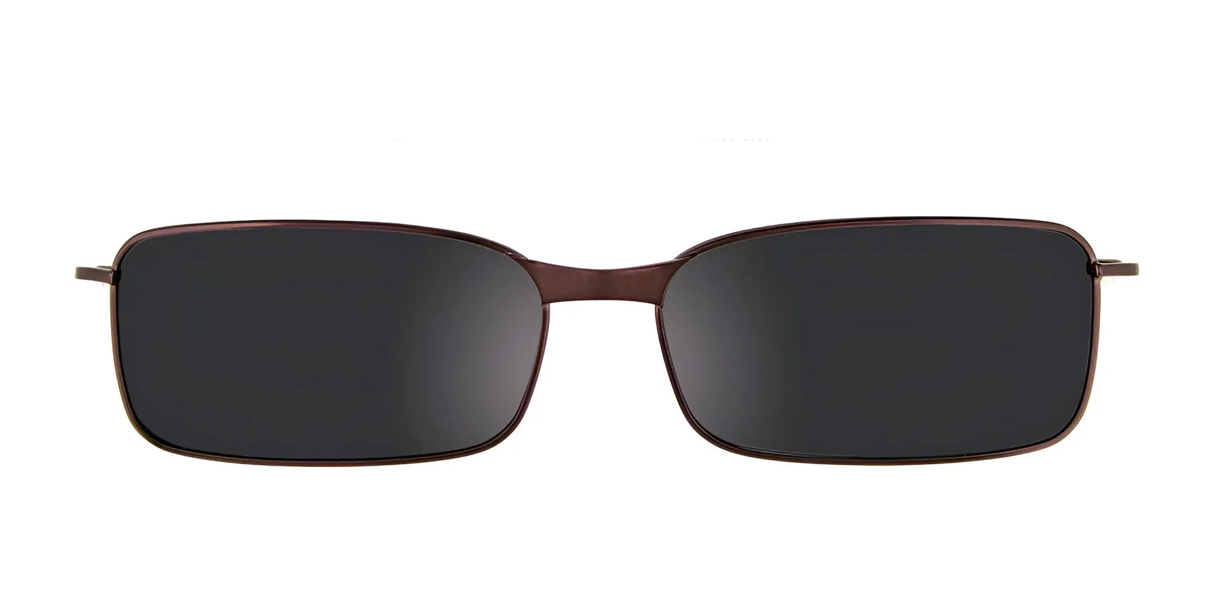 EasyClip EC185 Eyeglasses with Clip-on Sunglasses by EasyClip, size 48. Features thin brown metal frames and rectangular dark clip-on lenses. Prescription ready for style and convenience. EasyClip EC185 Eyeglasses with Clip-on Sunglasses by EasyClip, size 48. Features thin brown metal frames and rectangular dark clip-on lenses. Prescription ready for style and convenience.