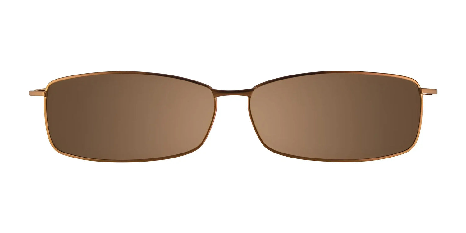 EasyClip EC190 Eyeglasses with Clip-on Sunglasses | Size 48 by EasyClip feature rectangular brown polarized clip-on lenses and thin metal frames, offering both style and sun protection on a white background. EasyClip EC190 Eyeglasses with Clip-on Sunglasses | Size 48 by EasyClip feature rectangular brown polarized clip-on lenses and thin metal frames, offering both style and sun protection on a white background.