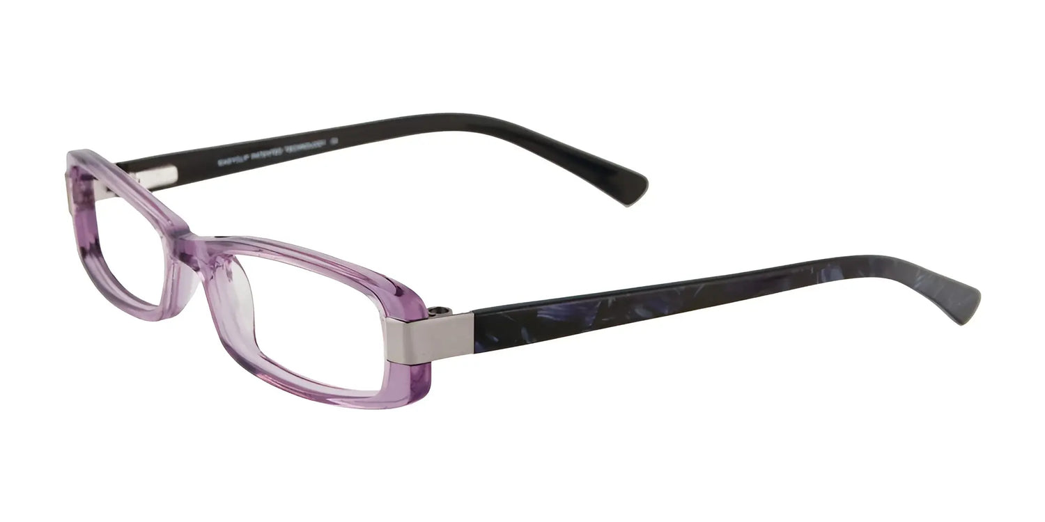 EasyClip EC190 Eyeglasses with Clip-on Sunglasses Clear Purple & Silver EasyClip EC190 Eyeglasses with Clip-on Sunglasses Clear Purple & Silver