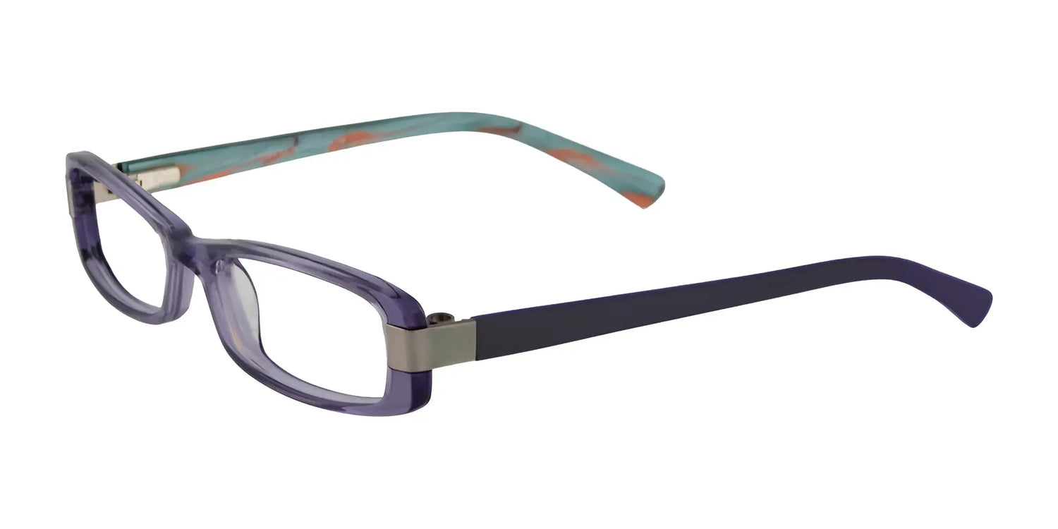 EasyClip EC190 Eyeglasses with Clip-on Sunglasses Clear Violet & Silver EasyClip EC190 Eyeglasses with Clip-on Sunglasses Clear Violet & Silver