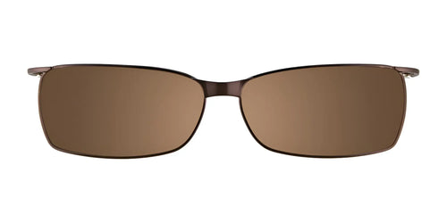 EasyClip EC195 Eyeglasses with Clip-on Sunglasses / Size 49 / Clear Brown