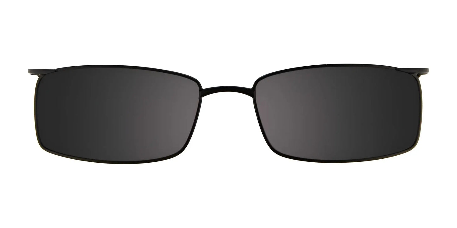 EasyClip EC215 Eyeglasses with Clip-on Sunglasses in size 49 feature black rectangular frames and dark lenses, viewed from the front against a white background, showcasing innovative clip-on technology for effortless style. EasyClip EC215 Eyeglasses with Clip-on Sunglasses in size 49 feature black rectangular frames and dark lenses, viewed from the front against a white background, showcasing innovative clip-on technology for effortless style.