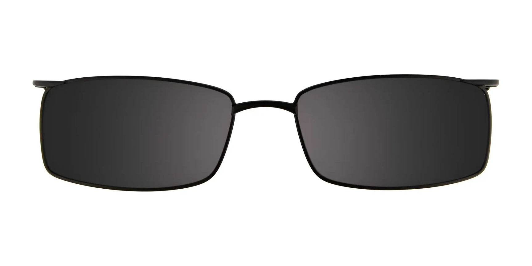 EasyClip EC215 Eyeglasses with Clip-on Sunglasses in size 49 feature black rectangular frames and dark lenses, viewed from the front against a white background, showcasing innovative clip-on technology for effortless style. EasyClip EC215 Eyeglasses with Clip-on Sunglasses in size 49 feature black rectangular frames and dark lenses, viewed from the front against a white background, showcasing innovative clip-on technology for effortless style.