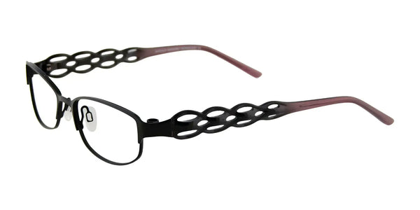 EasyClip EC227 Eyeglasses with Clip-on Sunglasses | Size 52 / Satin Black