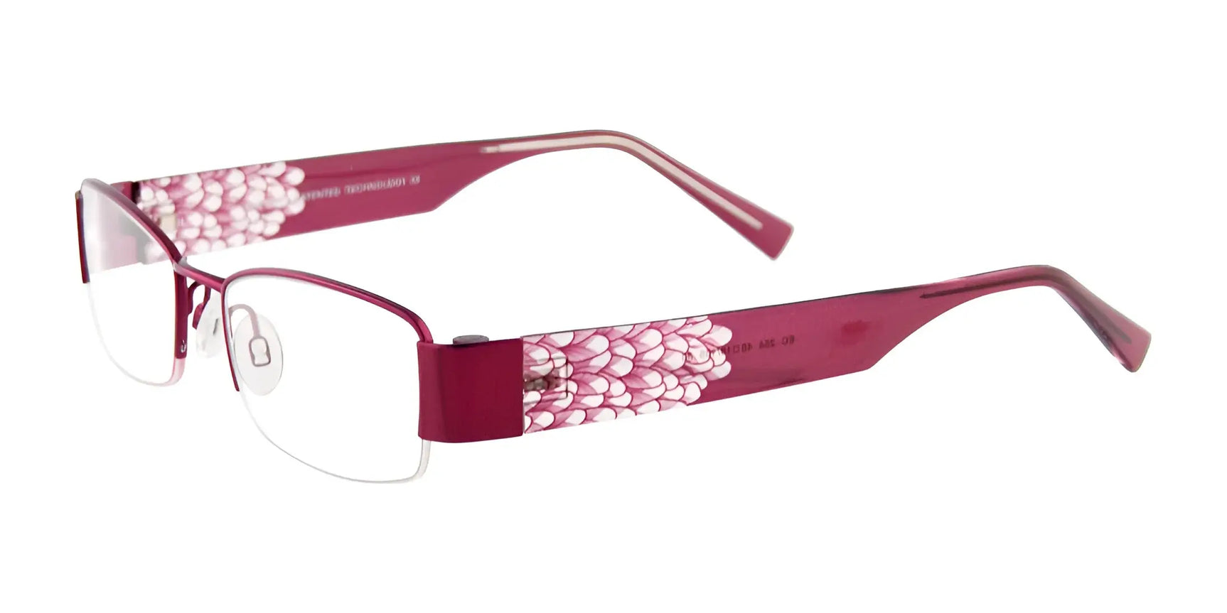EasyClip EC254 Eyeglasses with Clip-on Sunglasses Satin Cranberry EasyClip EC254 Eyeglasses with Clip-on Sunglasses Satin Cranberry