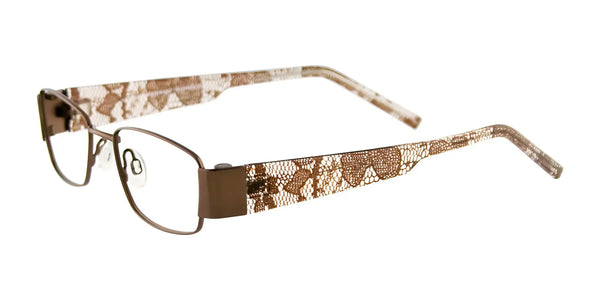 EasyClip EC255 Eyeglasses with Clip-on Sunglasses | Size 47 / Satin Brown