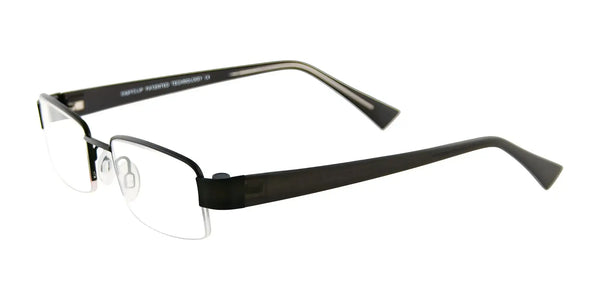 EasyClip EC257 Eyeglasses with Clip-on Sunglasses | Size 47 / Satin Black
