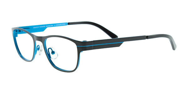 EasyClip EC269 Eyeglasses with Clip-on Sunglasses | Size 45 / Matt Black & Blue