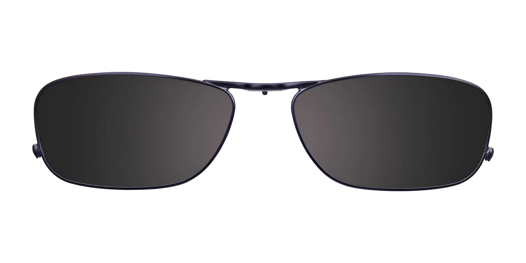 EasyClip EC277 Eyeglasses by EasyClip feature a black metal frame with dark rectangular lenses and include a clip-on for instant polarized sunglasses conversion. Size 51. Pictured on a white background. EasyClip EC277 Eyeglasses by EasyClip feature a black metal frame with dark rectangular lenses and include a clip-on for instant polarized sunglasses conversion. Size 51. Pictured on a white background.