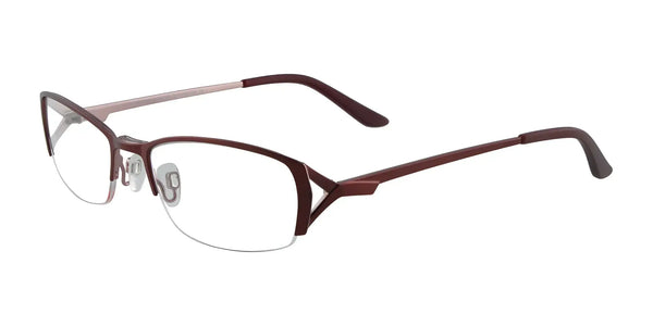 EasyClip EC281 Eyeglasses with Clip-on Sunglasses | Size 52 / Satin Burgandy