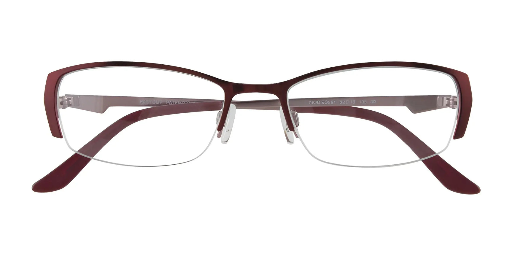 EasyClip EC281 Eyeglasses by EasyClip feature brown semi-rimless rectangular frames with plastic temples, shown on a white background. Includes clip-on sunglasses and can be fitted with your prescription. EasyClip EC281 Eyeglasses by EasyClip feature brown semi-rimless rectangular frames with plastic temples, shown on a white background. Includes clip-on sunglasses and can be fitted with your prescription.