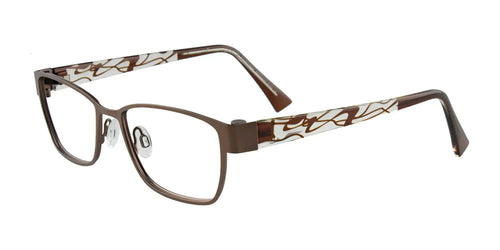 EasyClip EC292 Eyeglasses with Clip-on Sunglasses / Size 52 / Satin Brown